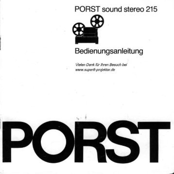 PORST sound stereo 215 - Super8-projektor.de