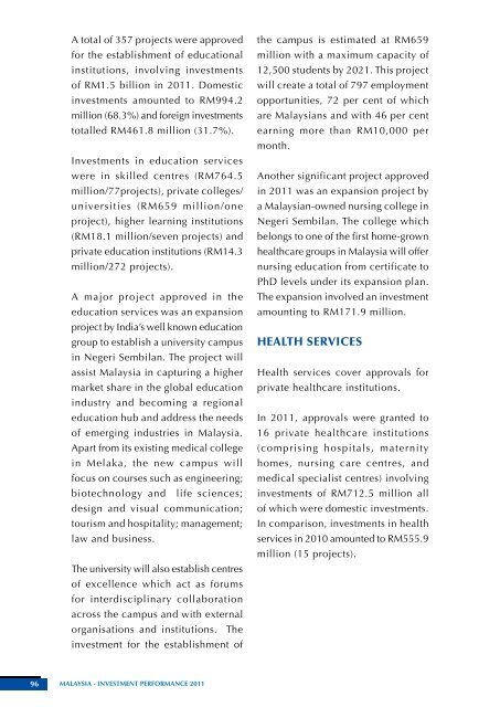 Malaysia - Investment Performance 2011 - Malaysian Industrial ...