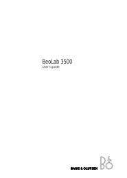 BeoLab 3500 - Aerne Menu