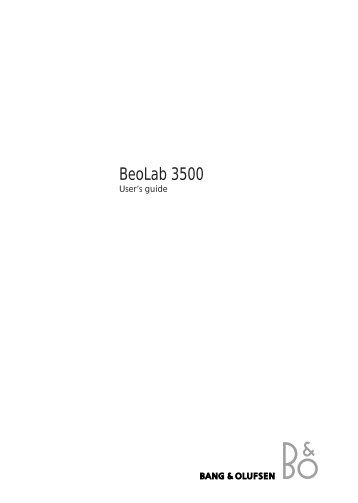 BeoLab 3500 - Aerne Menu