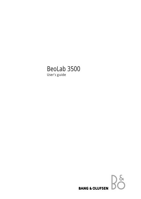 BeoLab 3500 - Aerne Menu