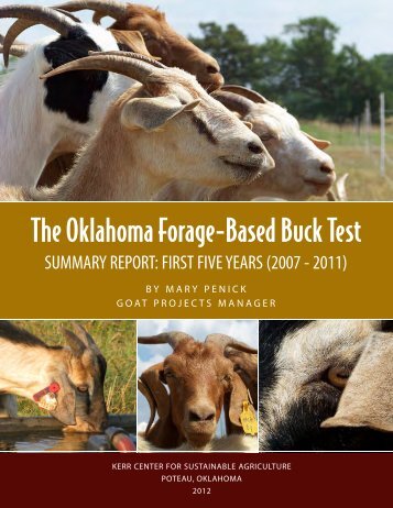 Oklahoma Forage-Based Buck Test Summary Report - Kerr Center