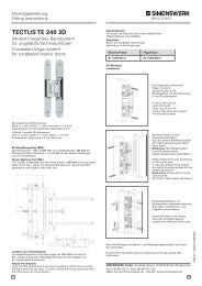 TECTUS TE 240 3D - TECTUS Concealed Hinges from Simonswerk