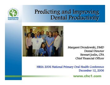 Predicting and Improving Dental Productivity - NNOHA.org : National ...