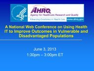 Using Health IT to Improve Outcomes in Vulnerable Populations