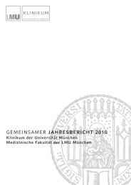 gemeinsamer jahresbericht 2010 - Medizinische Fakultät - LMU ...