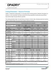 OpadryÂ® Coating Parameters - Colorcon