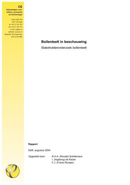 Bollenteelt in beschouwing - Platform Landbouw, Innovatie en ...