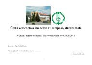 Ã„ÂŒeskÃƒÂ¡ zemÃ„Â›dÃ„Â›lskÃƒÂ¡ akademie v Humpolci, stÃ…Â™ednÃƒÂ­ Ã…Â¡kola