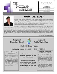 August & September Newsletter - Dodgeland School District