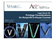 Privilege Considerations for Nonprofit In-House ... - Venable LLP