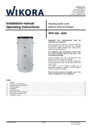 Heating buffer tank WPH - Wikora GmbH