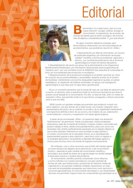 Biodiversidad Agraria - Sociedad EspaÃ±ola de Agricultura EcolÃ³gica