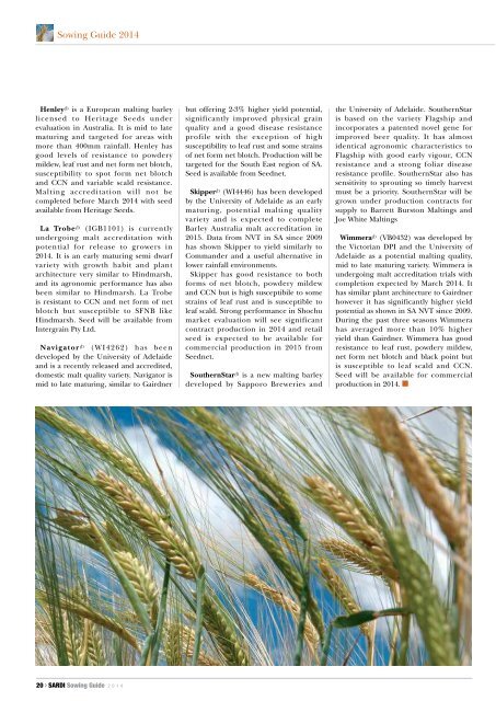 What to sow next season - Grains Research & Development ...