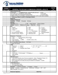 GENERAL PHYSICIAN'S ADMISSION ORDERS -ADULTS