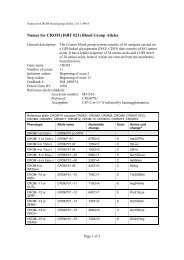 Names for CROM (ISBT 021) Blood Group Alleles