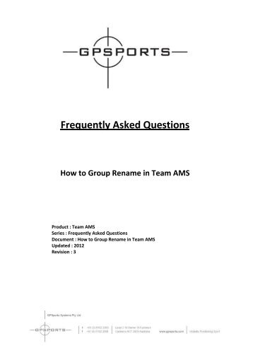 Frequently Asked Questions How to Group Rename in Team AMS