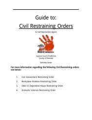 Guide to Civil Restraining Order (pdf) - Superior Court, Riverside