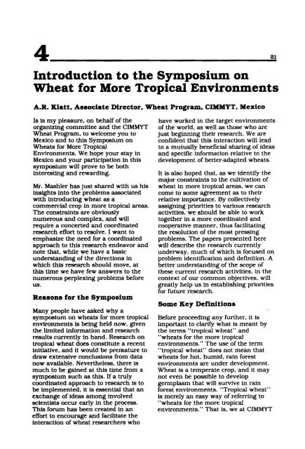 the Symposium on Wheats for More Tropical Environments - cimmyt