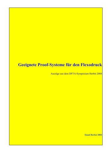 Geeignete Proof-Systeme für den Flexodruck - manfred hornschuh