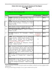 Llistat dels tests de la secciÃ³ d'AvaluaciÃ³ PsicolÃ²gica - PÃ gines de la ...