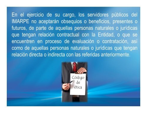 PROHIBICIONES DEL CODIGO DE ETICA - Imarpe