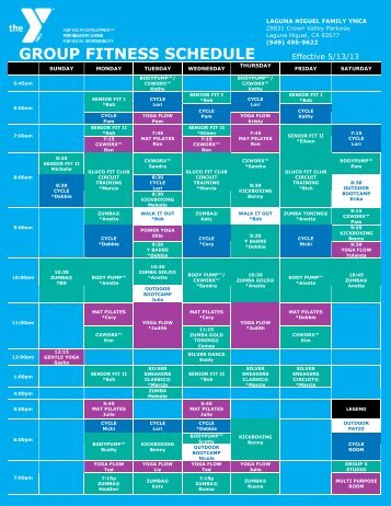 Group Exercise Schedule - YMCA of Orange County