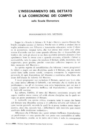 l'insegnamento del dettato e la correzione dei compiti - culturaservizi.it