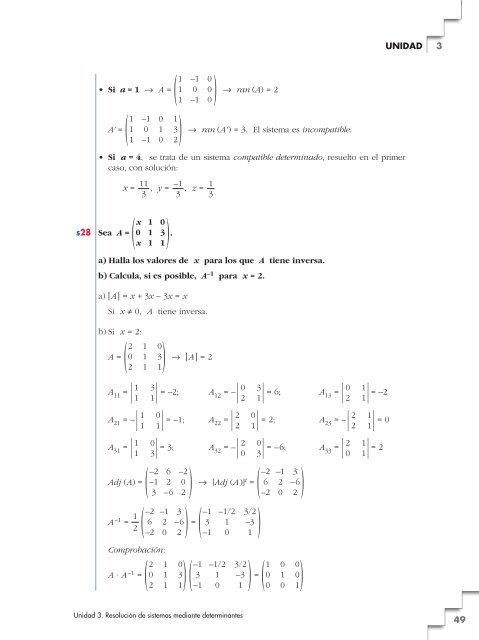 Tema 3: Resolución de sistemas mediante determinantes