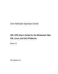 Citrix NetScaler Application Switch SSL VPN User's Guide for the ...