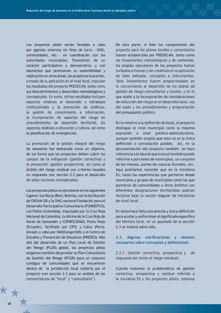 ReducciÃƒÂ³n del riesgo de desastres en el ÃƒÂ¡mbito local - La RED