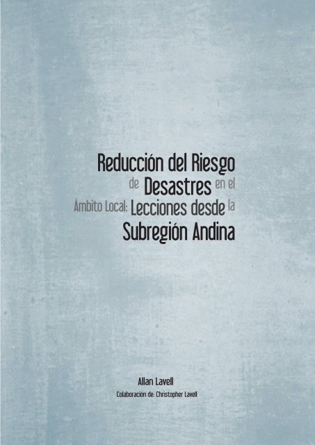 ReducciÃƒÂ³n del riesgo de desastres en el ÃƒÂ¡mbito local - La RED