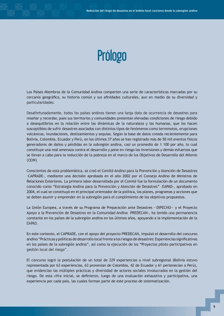 ReducciÃƒÂ³n del riesgo de desastres en el ÃƒÂ¡mbito local - La RED