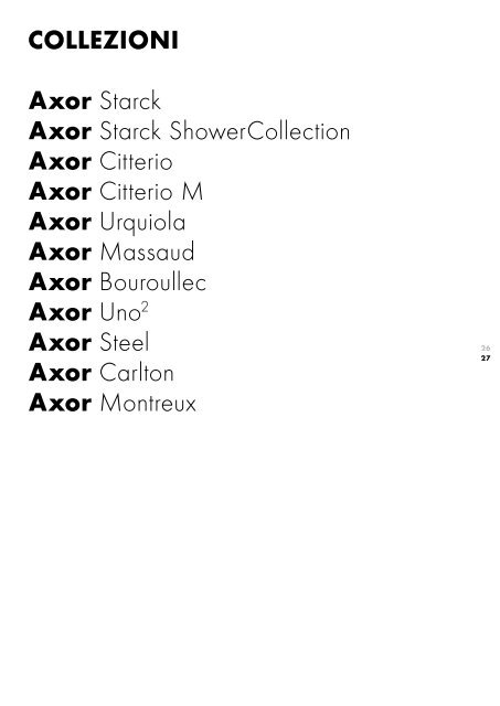 Axor Starck Axor Urquiola Axor Citterio Axor Citterio M ... - Hansgrohe