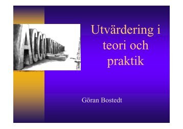 UtvÃ¤rdering i teori och praktik