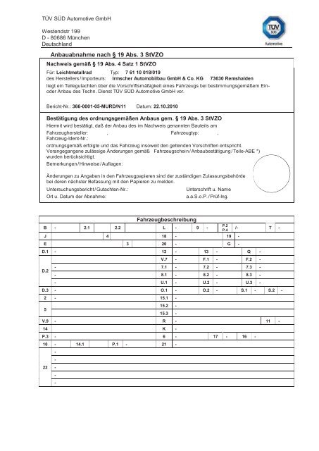 TÃV-Gutachten - Irmscher