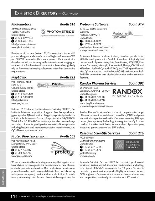 Conference Program - ABRF 2011 - Association of Biomolecular ...