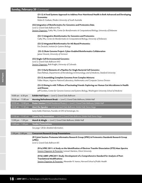 Conference Program - ABRF 2011 - Association of Biomolecular ...