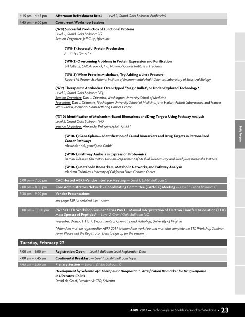 Conference Program - ABRF 2011 - Association of Biomolecular ...