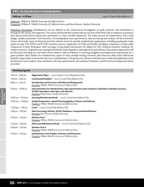 Conference Program - ABRF 2011 - Association of Biomolecular ...