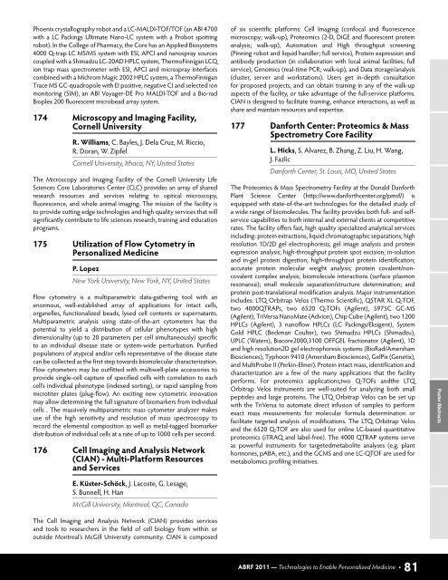 Conference Program - ABRF 2011 - Association of Biomolecular ...