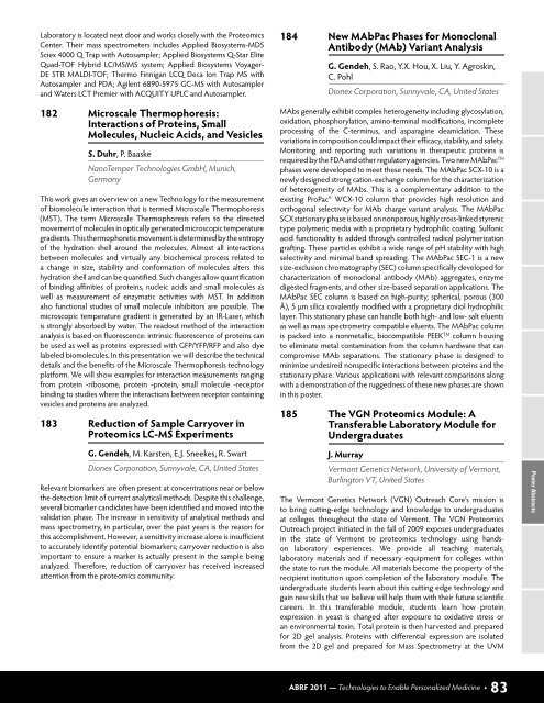 Conference Program - ABRF 2011 - Association of Biomolecular ...