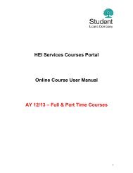 HEI Services Courses Portal Online Course User Manual AY 12/13 ...