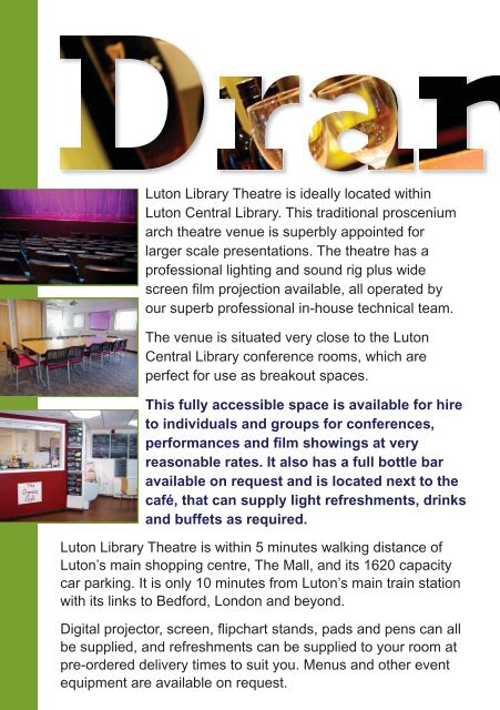 Luton Library Theatre conference hire.pdf - Luton Culture