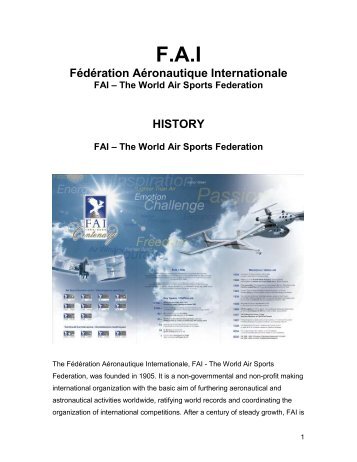 the general FAI information article - Model Aeronautics Association ...