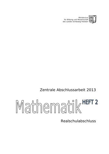 Mathematik SchÃ¼lerheft 2 - Zentrale AbschlÃ¼sse in Schleswig-Holstein
