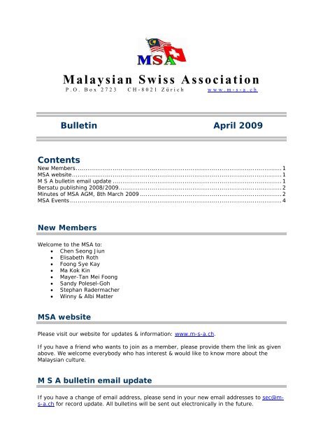 Malaysian Swiss Association