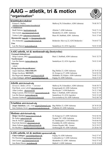 AAIG â atletik, tri & motion âorganisationâ - Ove SchneiderÂ´s lÃ¸beside