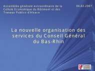 L'organigramme des services du Conseil GÃ©nÃ©ral du Bas-Rhin