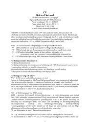 CV Britten Ekstrand (PDF-dokument, 141 kB) - HÃƒÂ¶gskolan Kristianstad